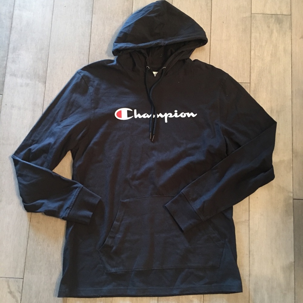 PREOWNED CHAMPION HEAVY WEIGHT JERSEY HOODIE / MEDIUM (LIKE NEW )